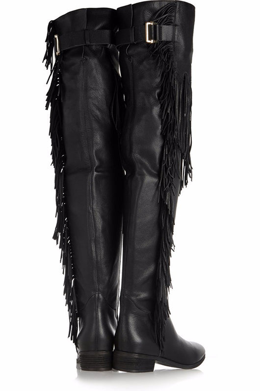 Botas Sobre la Rodilla con Borlas para Mujer - Estilo Europeo y Americano - Image 11