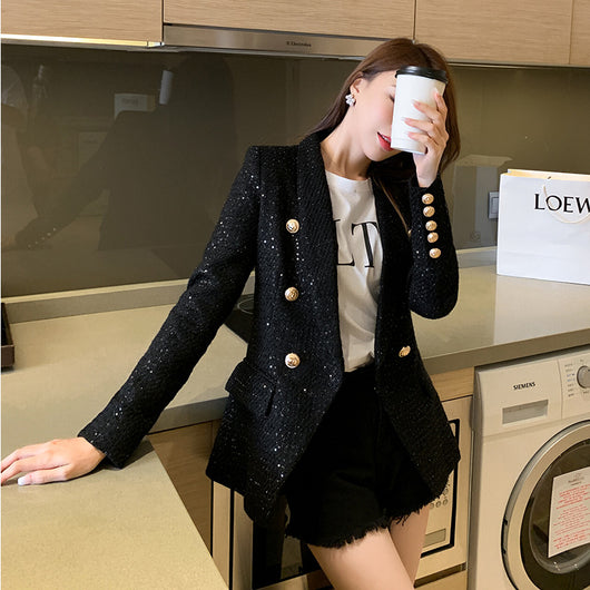 Blazer Tweed con Lentejuelas para Otoño e Invierno - Image 9