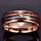 Anillo de Acero Inoxidable Dorado Rosa para Hombre con Triple Surco 8mm