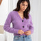 Cardigan Corto Entallado Cintura Alta Cuello V Efecto Adelgazante