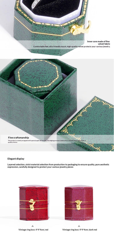 Joyero Octagonal Retro Europeo Portátil - Image 11