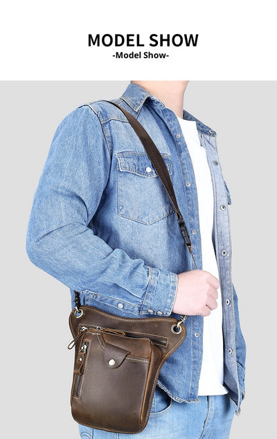 Bolsa Táctica de Pierna en Cuero y Mezclilla para Deportes al Aire Libre - Image 13