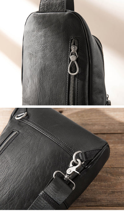 Bolsa de Pecho Vintage de Cuero Genuino Grande con Capacidad Expandible - Image 12