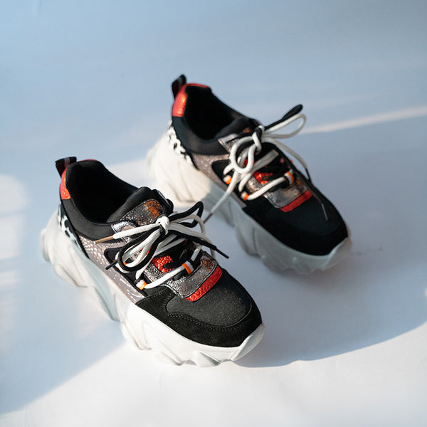 Zapatos Deportivos Coreanos con Plataforma y Cordones para Mujer