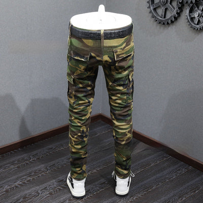 Pantalones Vaqueros Camuflaje Rotos Estilo Urbano para Hombre - Image 2
