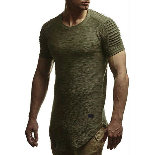 Camiseta Manga Corta con Pliegues Asimétricos en Hombros - Image 2