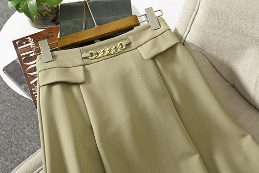 Falda Midi Elegante con Cadena en la Cintura - Image 9