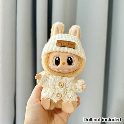 (Only Clothes) 17Cm for Labubu Doll Clothes Fashion Clothes Hoodies Doll Clothes Color Match Hoodies Dolls Accessories - Tekeno
