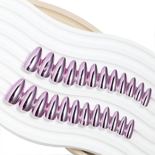 Uñas Postizas de Almendra con Revestimiento Electroplaqueado - Estilo Europeo y Americano - Image 26