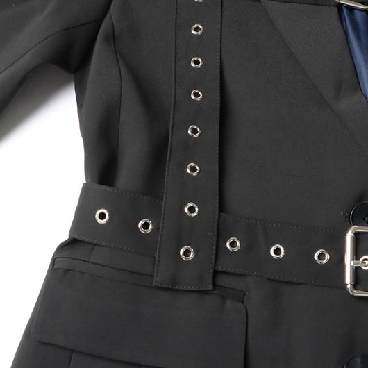 Blazer Ejecutivo con Cintura Ajustable y Detalles Remachados - Image 7