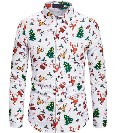 Camisa Navideña de Manga Larga con Impresión 3D Digital Santa Claus - Image 2