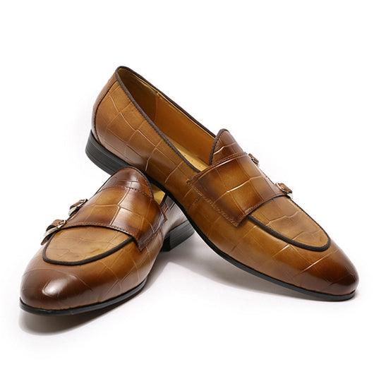 Zapatos Casuales de Cuero con Patrón en Relieve para Hombre - Image 8