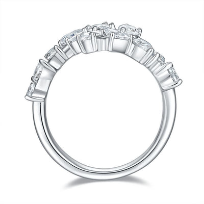 Anillo de Plata 925 con Moissanita Gota de Agua y Baño de Oro 18K - Image 5