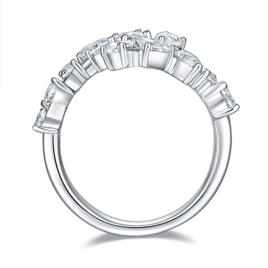 Anillo de Plata 925 con Moissanita Gota de Agua y Baño de Oro 18K - Image 5