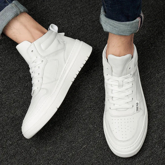 Tenis Altos de Cuero Coreanos para Hombre - Estilo Urbano Deportivo - Image 17