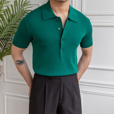Polo Slim Fit de Manga Corta en Color Sólido - Image 15