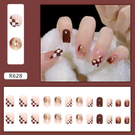 Uñas Postizas con Degradado Color Block - Set de 24 Piezas para un Look Sofisticado - Image 5
