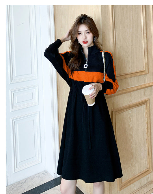 Vestido Tejido Slim con Contraste de Colores - Elegancia y Comodidad - Image 17