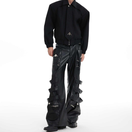 Pantalones Baggy Rectos con Diseño Metálico para Hombre - Image 9