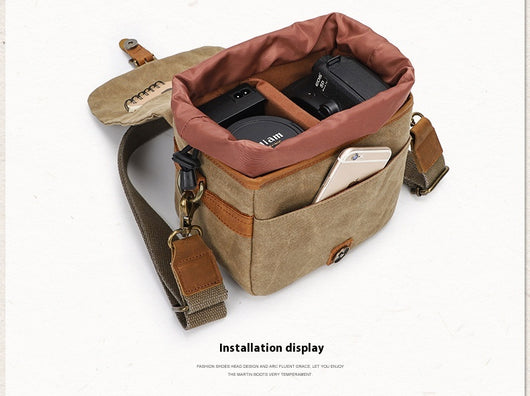 Bolsa para Cámara SLR de Lona de Algodón con Forro Impermeable - Image 17