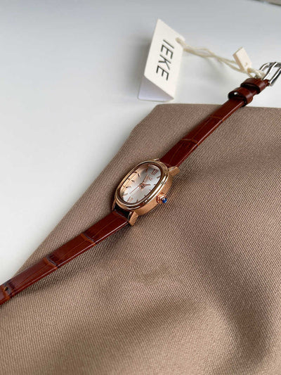 Reloj de Pulsera Retro para Mujer con Correa de Cuero Genuino y Esfera Pequeña - Image 5
