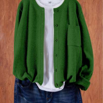 Cardigan Tejido de Abrigo en Colores Puros para Mujer - Image 8