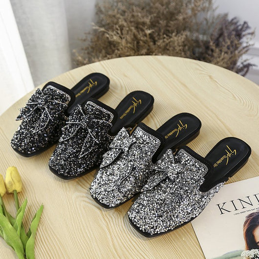 Pantuflas Coreanas Elegantes con Moño y Lentejuelas - Image 5