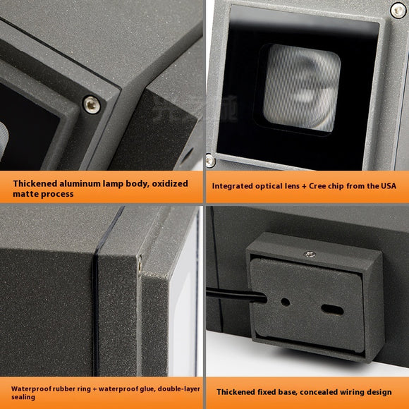 Lámpara de Pared Exterior Doble Cabezal IP65 - Iluminación Impermeable para Fachada