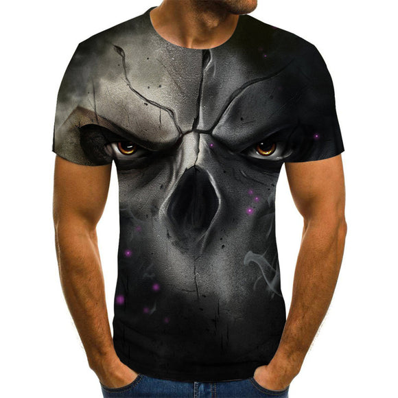 Playera Hombre Estampado Calavera Manga Corta