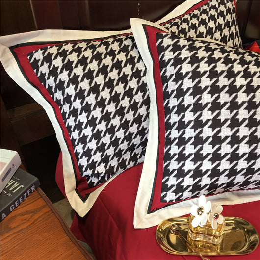Juego de Cama Retro Americano Algodón Pata de Gallo Terciopelo - Image 5