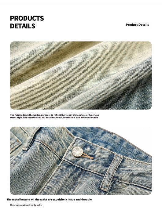 Jeans Rectos Teñidos Amarillo Barro para Hombre - Image 11