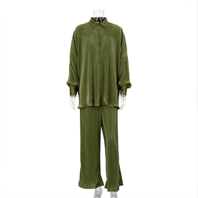 Traje de Pantalón Plisado Cintura Alta para Mujer - Image 11