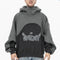 Sudadera con Capucha Acolchada de Terciopelo y Contraste de Colores