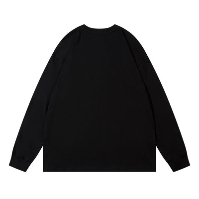 Camiseta Manga Larga Hombre Figura Abstracta Depresiva con Collar Metal Street Fashion - Image 16