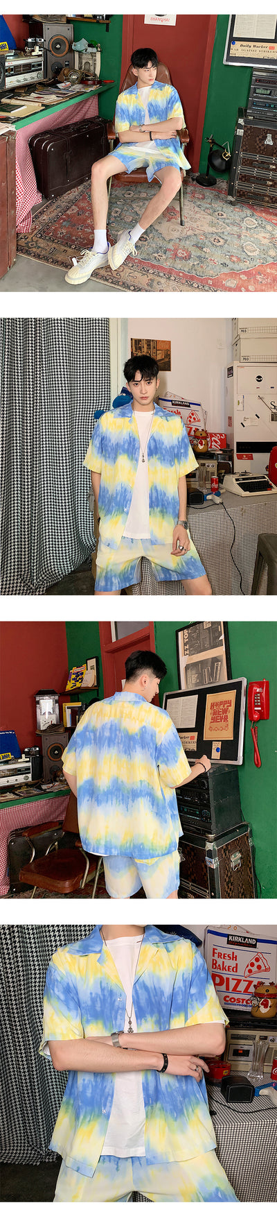Camisa Tie Dye Contraste de Manga Corta - Image 10