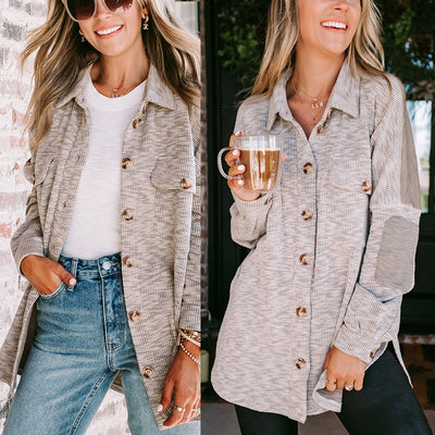 Camisa Suelta Casual para Mujer con Costura INS y Botones Simples - Image 2
