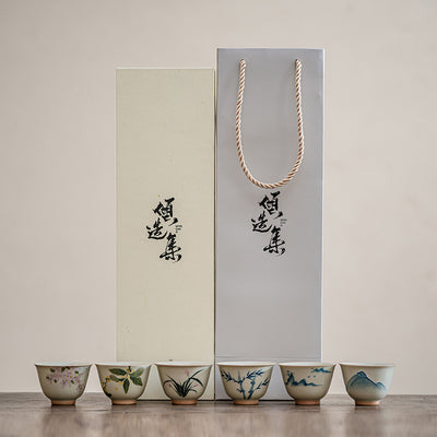 Juego de Té Kung Fu Pintado a Mano con Tazas de Hielo - Image 4
