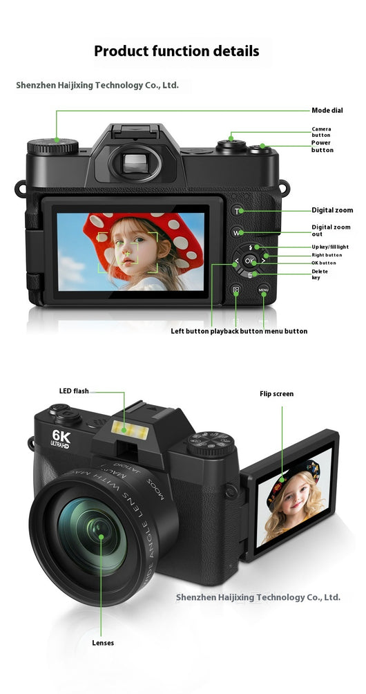 Cámara Mirrorless 6K HD Retro - Profesional y Compacta - Image 15
