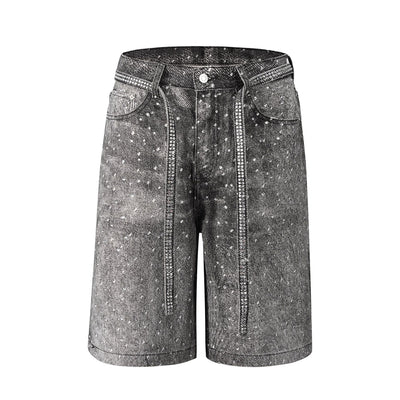 Shorts de Mezclilla con Cinturón Brillante Estilo Ins - Image 13