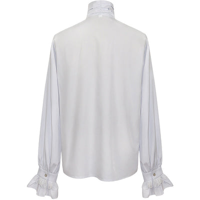 Camisa Gótica de Manga Larga con Cuello Alto y Volantes para Hombre - Image 4