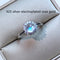 925 Silver Inlaid Natural Blue Moonstone Fairy Ring Rose Gold