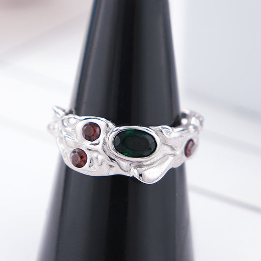 Anillo de Plata S925 con Piedra Gema Irregular para Mujer - Image 2