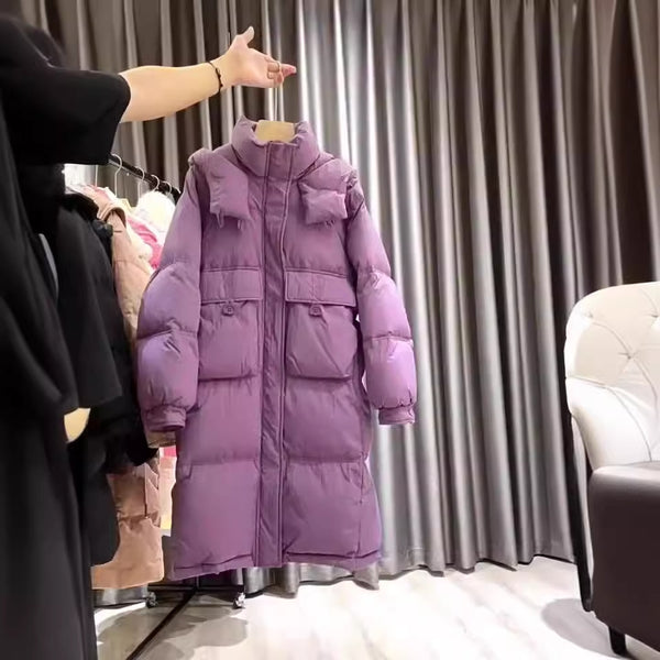 Abrigo Acolchado de Plumón Largo para Mujer - Diseño Elegante y Cálido