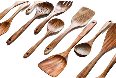 Espátula de Madera de Teca con Mango Largo - Voltea Perfecta para tu Cocina - Image 11