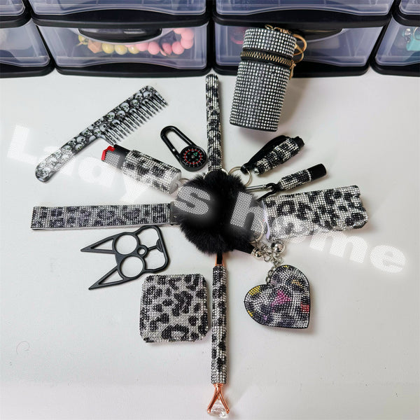 Set de Peinetas Discretas Estampado Leopardo Vintage
