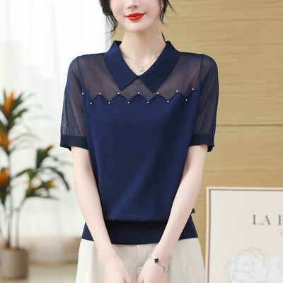 Camiseta Fresca de Seda Helada para Verano - Manga Corta Mujer - Image 3