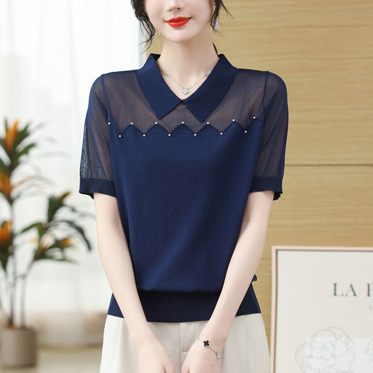 Camiseta Fresca de Seda Helada para Verano - Manga Corta Mujer - Image 3