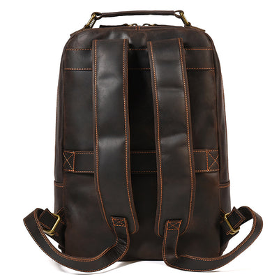 Mochila de Cuero Genuino Retro para Hombre - Gran Capacidad de Viaje - Image 7