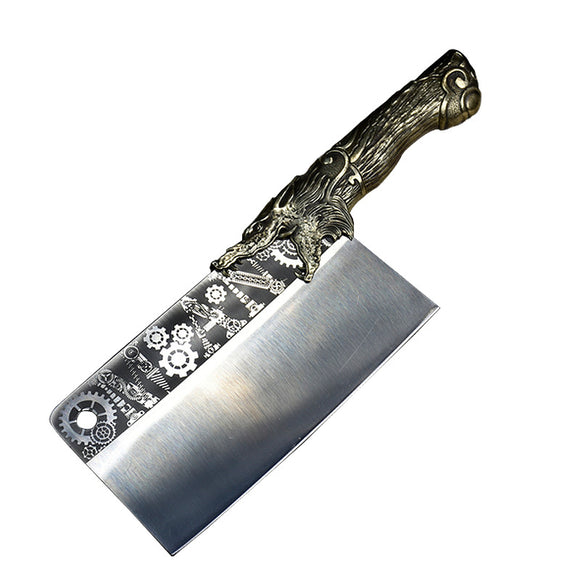 Cuchillo de Carnicero Profesional con Mango de Cobre y Acero Inoxidable