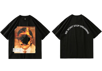 Camiseta Suelta Estilo Boyfriend Unisex con Estampado de Personajes Urbanos - Image 7